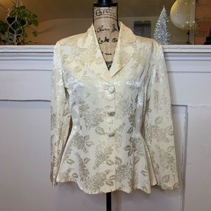 Vintage Cream Damask Blazer